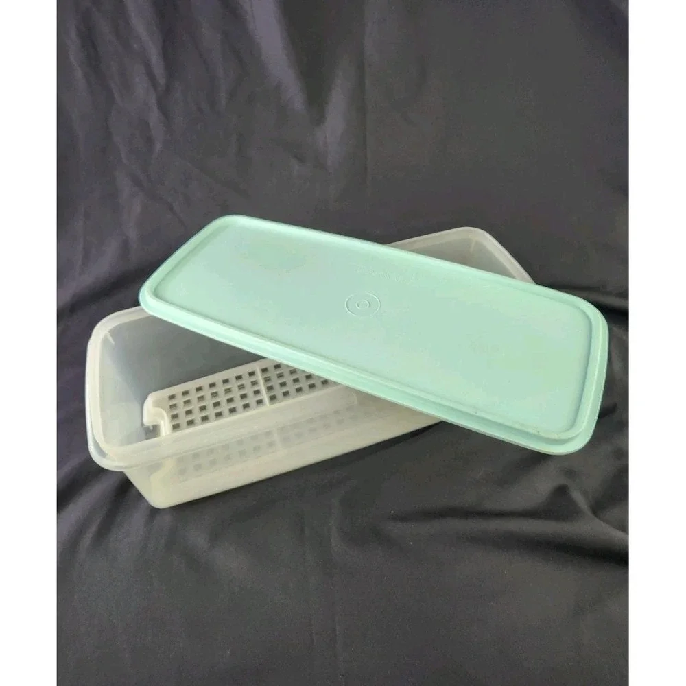 Vintage Tupperware Celery Bread Veggie Keeper Box Lid Rack Insert Container